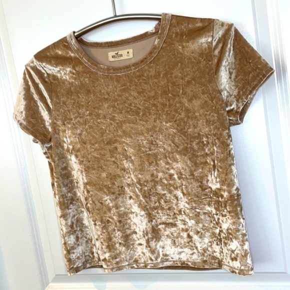 HOLLISTER Y2K Women’s Gold Shimmer HOLLISTER Blouse Size Small - Picture 5 of 7